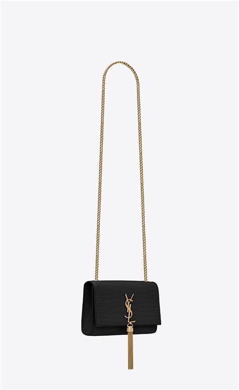 ysl kate small tassel crocodile.